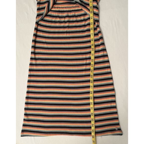 Volcom Lil Knit Twist Striped Dress Size S Cut Out Beachy Resort Lounge Casual - Picture 6 of 8